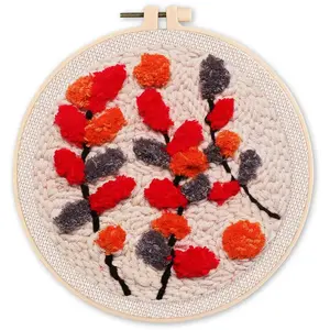 Kit Punch Needle - FIGURED'ART - Branches colorées - 20x20cm - Inclus : cadre et tutoriel pas cher