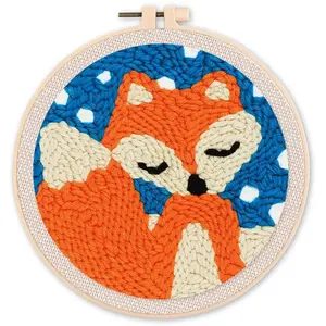 Kit Punch Needle - FIGURED'ART - Petit Renard - 20x20cm - Inclus : cadre, fils, aiguille pas cher