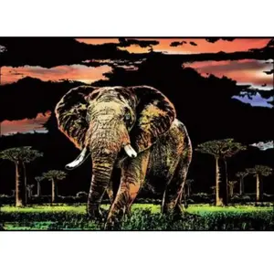 Figured'Art Peinture à gratter : Elephant pas cher