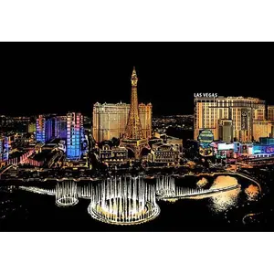 Figured'Art Peinture à gratter : Las Vegas pas cher