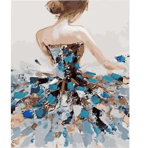 Comparateur de prix : Peinture au numéro : Danseuse Classique de dos - sans châssis en bois