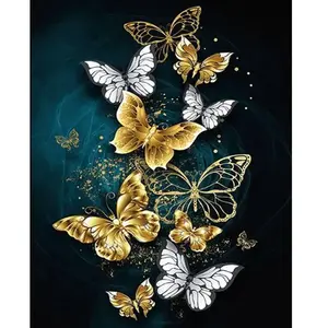 Figured'Art Peinture par Numéro Adulte Papillons féériques - Kit de Loisir Créatif DIY Numéro d'Art - 40x50cm sans châssis pas cher