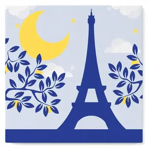 Figured'Art Mini Peinture par Numéro Adulte 20x20cm avec cadre Paris sous la Lune - Petit Format Kit de Loisir Créatif DIY Numéro d'Art Complet pas cher