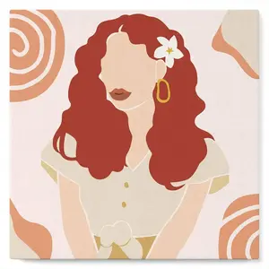 Figured'Art Mini Peinture par Numéro Adulte 20x20cm avec cadre Femme et Fleur dans les Cheveux - Petit Format Kit de Loisir Créatif DIY Numéro d'Art Complet pas cher