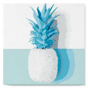 Figured'Art Mini Peinture par Numéro Adulte 20x20cm avec cadre Ananas - Petit Format Kit de Loisir Créatif DIY Numéro d'Art Complet pas cher