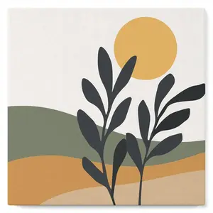 Figured'Art Mini Peinture par Numéro Adulte 20x20cm avec cadre Paysage et Plante - Petit Format Kit de Loisir Créatif DIY Numéro d'Art Complet pas cher