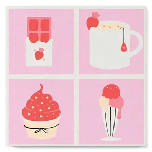 Figured'Art Mini Peinture par Numéro Adulte 20x20cm avec cadre Gourmandises - Petit Format Kit de Loisir Créatif DIY Numéro d'Art Complet