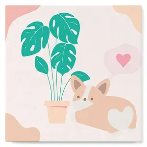 Figured'Art Mini Peinture par Numéro Adulte 20x20cm avec cadre Petit Chien amoureux - Petit Format Kit de Loisir Créatif DIY Numéro d'Art Complet pas cher