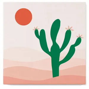 Figured'Art Mini Peinture par Numéro Adulte 20x20cm avec cadre Cactus - Petit Format Kit de Loisir Créatif DIY Numéro d'Art Complet pas cher