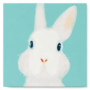 Figured'Art Mini Peinture par Numéro Adulte 20x20cm avec cadre Lapin blanc - Petit Format Kit de Loisir Créatif DIY Numéro d'Art Complet pas cher