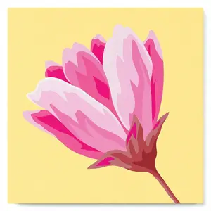 Figured'Art Mini Peinture par Numéro Adulte 20x20cm avec cadre Fleur rose - Petit Format Kit de Loisir Créatif DIY Numéro d'Art Complet pas cher