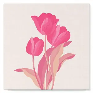 Figured'Art Mini Peinture par Numéro Adulte 20x20cm avec cadre 3 Tulipes roses - Petit Format Kit de Loisir Créatif DIY Numéro d'Art Complet pas cher