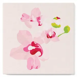 Figured'Art Mini Peinture par Numéro Adulte 20x20cm avec cadre Fleurs d'Orchidée - Petit Format Kit de Loisir Créatif DIY Numéro d'Art Complet pas cher