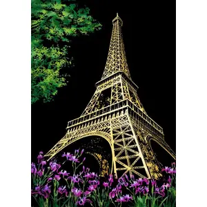 Peinture à Gratter Figured'Art format A3 (29.7x42cm) - Tour Eiffel à P... pas cher