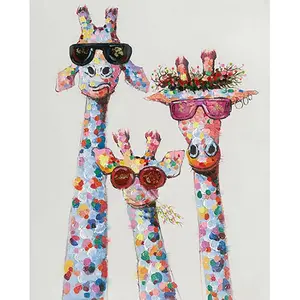 Figured'Art Peinture par Numéro Adulte Famille Girafes Pop art - Kit d... pas cher