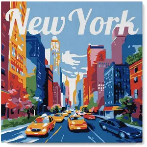 Comparateur de prix : FIGURED'ART Mini peinture au numÃ©ro : New York  - toile tendue sur chassis