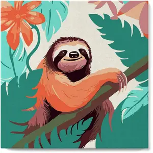 Comparateur de prix : Figured'Art Mini Peinture par Numéro Adulte 20x20cm avec cadre Paresseux Tropical - Petit Format Kit de Loisir Créatif DIY Numéro d'Art Complet