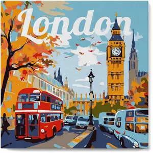 Comparateur de prix : Figured'Art Mini Peinture par Numéro Adulte 20x20cm avec cadre Big Ben Londres - Petit Format Kit de Loisir Créatif DIY Numéro d'Art Complet