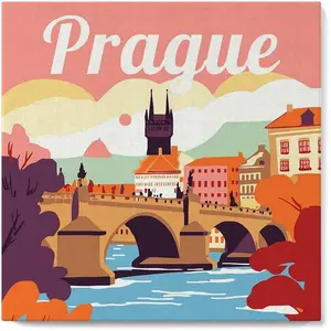 Comparateur de prix : Figured'Art Mini Peinture par Numéro Adulte 20x20cm avec cadre Prague - Petit Format Kit de Loisir Créatif DIY Numéro d'Art Complet