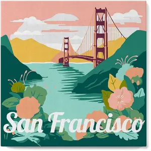 Comparateur de prix : Figured'Art Mini Peinture par Numéro Adulte 20x20cm avec cadre San Francisco - Petit Format Kit de Loisir Créatif DIY Numéro d'Art Complet