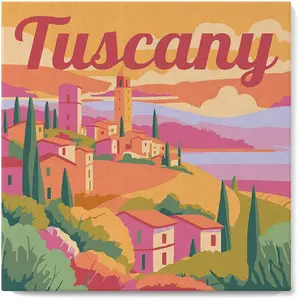 Figured'Art Mini Peinture par Numéro Adulte 20x20cm avec cadre Printemps en Toscane - Petit Format Kit de Loisir Créatif DIY Numéro d'Art Complet pas cher