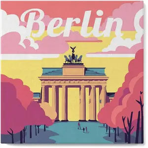 Figured'Art Mini Peinture par Numéro Adulte 20x20cm avec cadre Berlin - Petit Format Kit de Loisir Créatif DIY Numéro d'Art Complet
