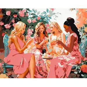 Figured'Art Peinture au numéro : Toast des Divas au Jardin - toile ten...
