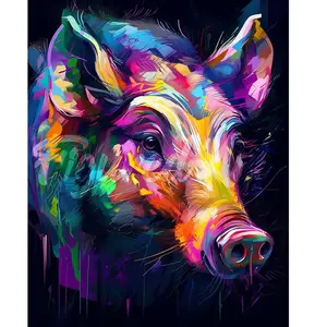 Figured'Art Diamond Painting - Figured’Art - Sanglier Coloré Abstrait - 40x50cm - Kit Complet - Accessoires Inclus pas cher