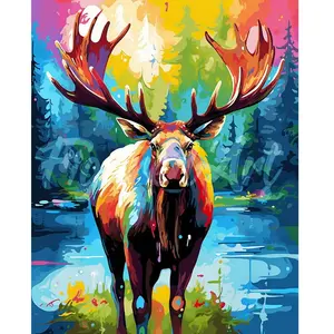 Figured'Art Broderie diamant : Orignal Coloré Abstrait  - toile tendue sur chassis pas cher