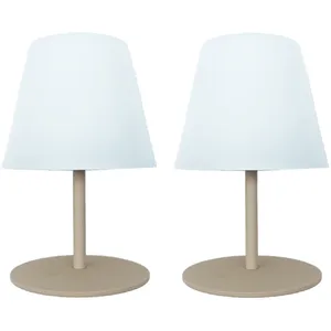 Comparateur de prix : Lumisky - Set de 2 lampes de table twins Crème Aluminium H16CM