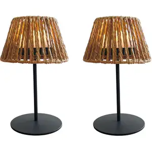 Comparateur de prix : Lumisky Lot de 2 lampes de table TWINS RAFFY Beige Corde naturelle H23,5 cm TU