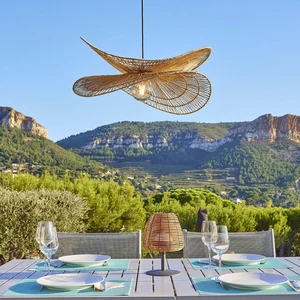LUMISKY Suspension d'extérieur SOLARA OUTDOOR CABLE Beige Jute H32 cm TU