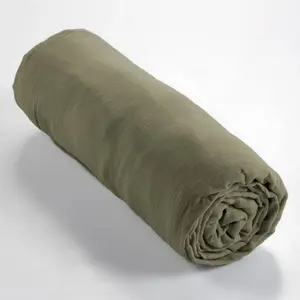 L'EFFET PAPILLON Drap housse Gaze de Coton 140x190 gaia matelas épais Vert Romarin pas cher