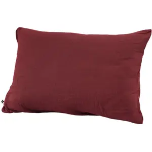 L'EFFET PAPILLON Taie d'oreiller Gaze de coton 60x60 gaia coloris Rouge Lie de vin pas cher