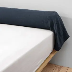DOCK AVENUE Taie de traversin Gaze de Coton 85 x 185 cm Gaia Coloris Bleu Minuit pas cher