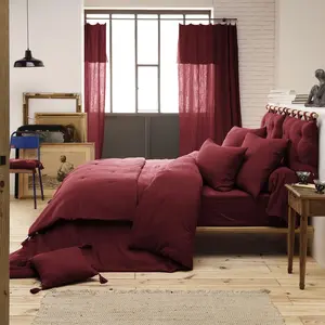 L'Effet Papillon - Housse de couette Gaze de Coton Gaïa bordeaux 240x2... pas cher
