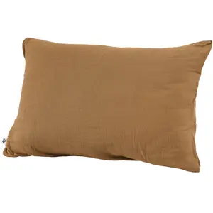 Comparateur de prix : Housse De Rêve Taie d'oreiller Gaze de coton 50x70 cm gaia coloris Marron Camel