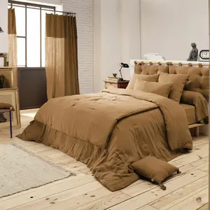 Comparateur de prix : L'EFFET PAPILLON Bout de lit édredon Gaze de Coton 90 x 200 cm GAIA coloris Camel
