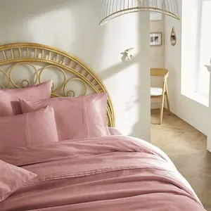 L'Effet Papillon - Housse de couette Jeanne rose boisé 240x220 cm pas cher