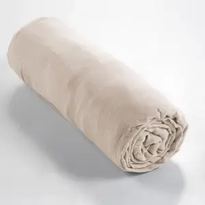 Montéléone Drap housse en coton beige 180x200 cm pas cher