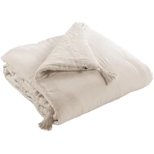 Housse De Rêve DOCK AVENUE Bout de lit édredon Gaze de Coton 90 x 200 cm Gaia Coloris Pampa