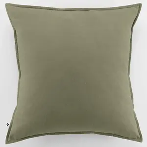 L'EFFET PAPILLON DOCK AVENUE Taie d'oreiller Flanelle 100% Coton 63 x 63 cm Candice Coloris Vert Romarin pas cher
