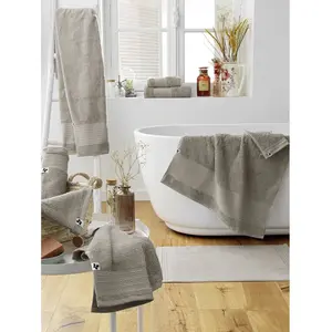 L'effet Papillon - Maxi drap de bain garance coton bio 600 g/m² 90x150 Beige Argile pas cher