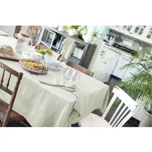 L'effet papillon Nappe Rectangle 150x350 cm Gaze de Coton Vert d'eau