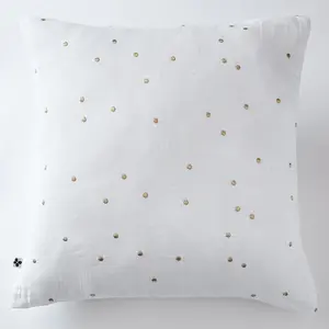 Taie D'oreiller 50x70 Cm Gaze De Coton Gaïa À Pois Brodés Chantilly pas cher