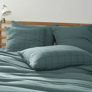 Housse De Rêve L'Effet Papillon - Taie d'oreiller Gaze de coton Gaïa Match bleue 60x60 cm pas cher