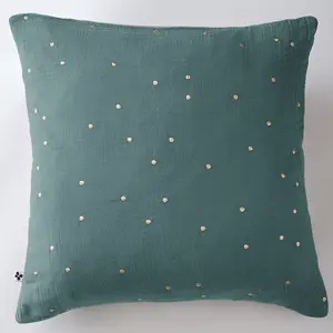 Taie d'oreiller 60x60 cm Gaze de Coton à Pois brodés Canard pas cher