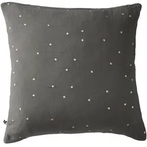 Housse De Rêve Taie d'oreiller 50x70 cm Gaze de Coton à Pois brodés Granit pas cher