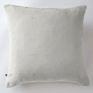 Taie D'oreiller 50x70 Cm Gaze De Coton Gaïa À Pois Brodés Nuage pas cher