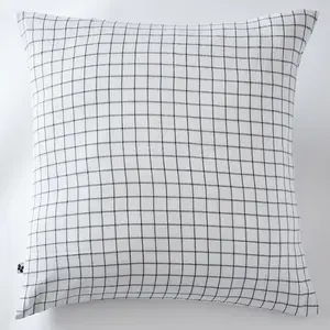 L'EFFET PAPILLON Taie d'oreiller 50x70 cm Gaze de Coton à Petits Carreaux Chantilly pas cher
